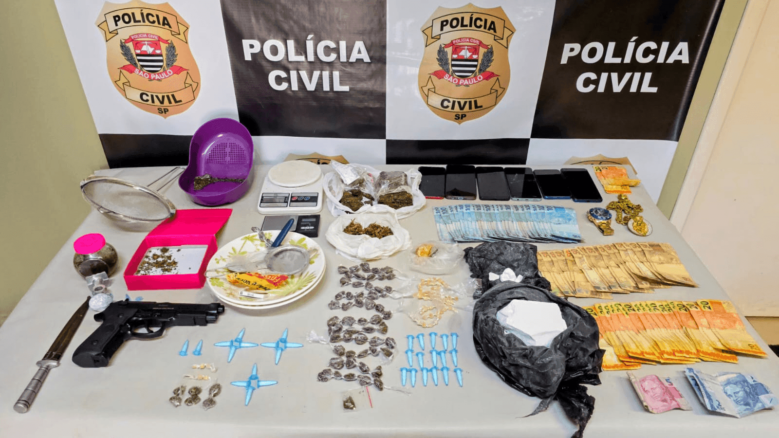 Parte das drogas estava no interior da residência dos suspeitos