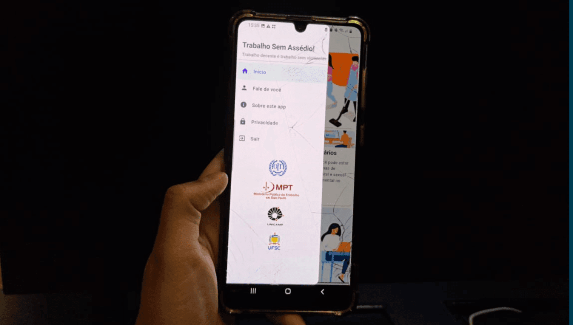 O aplicativo está disponível para android