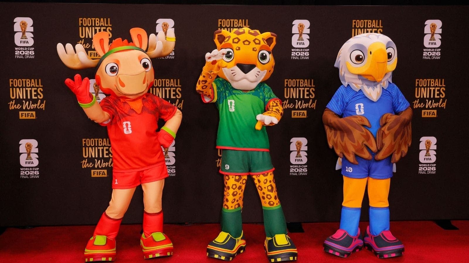 Maple, Zayu e Clutch, mascores da Copa de 2026