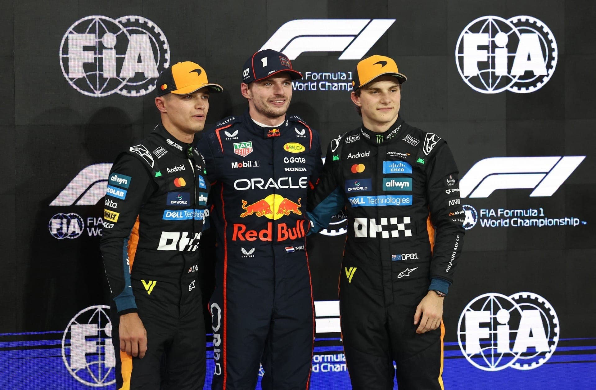 Lando Norris, Max Vertappen e Oscar Piastri disputam o título mundial da Fórmula 1 em Abu Dhabi