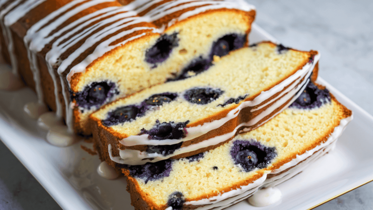 Bolo de limão com mirtilos
