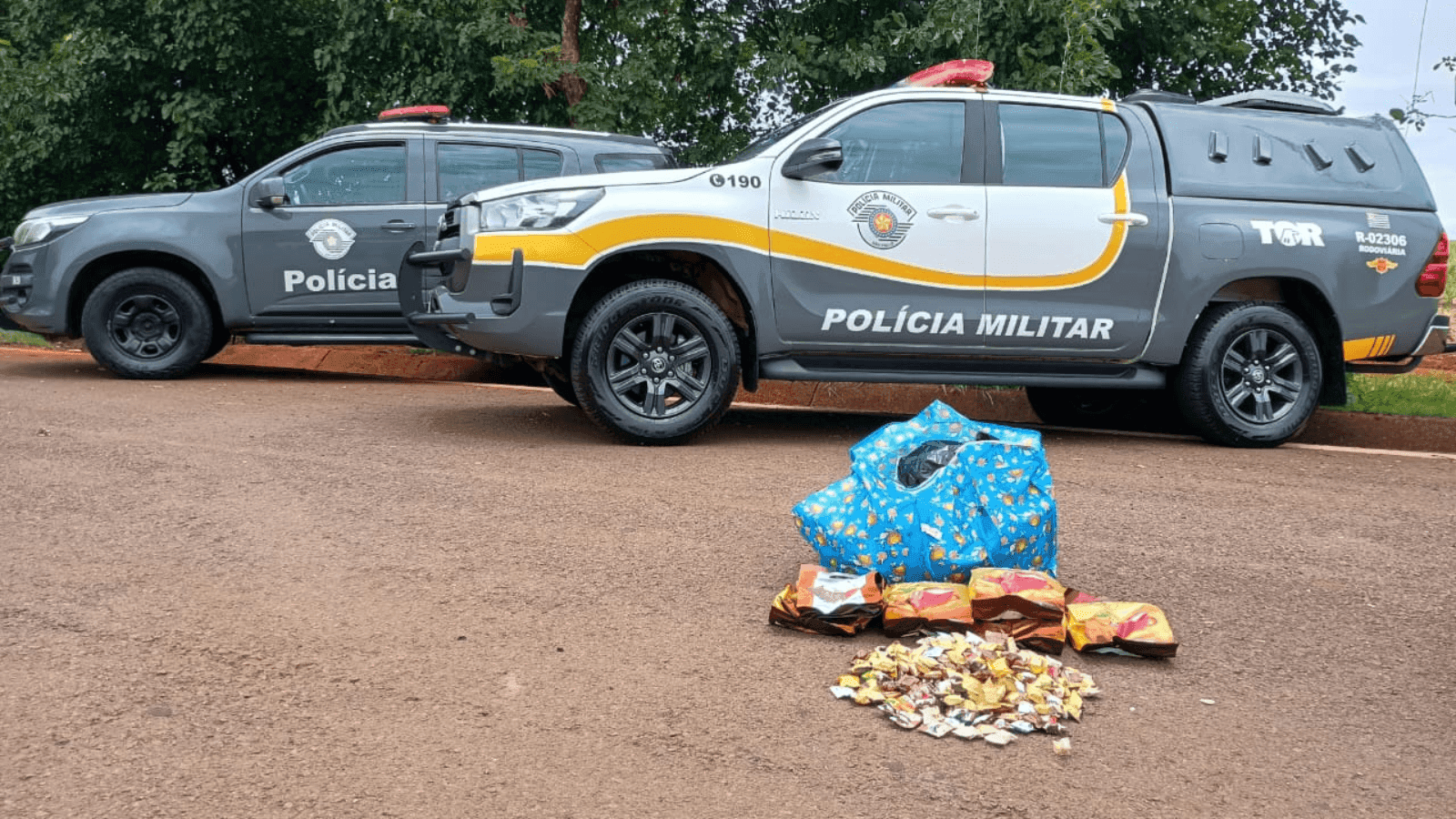 A droga estava em sete pacotes do produto apreendido