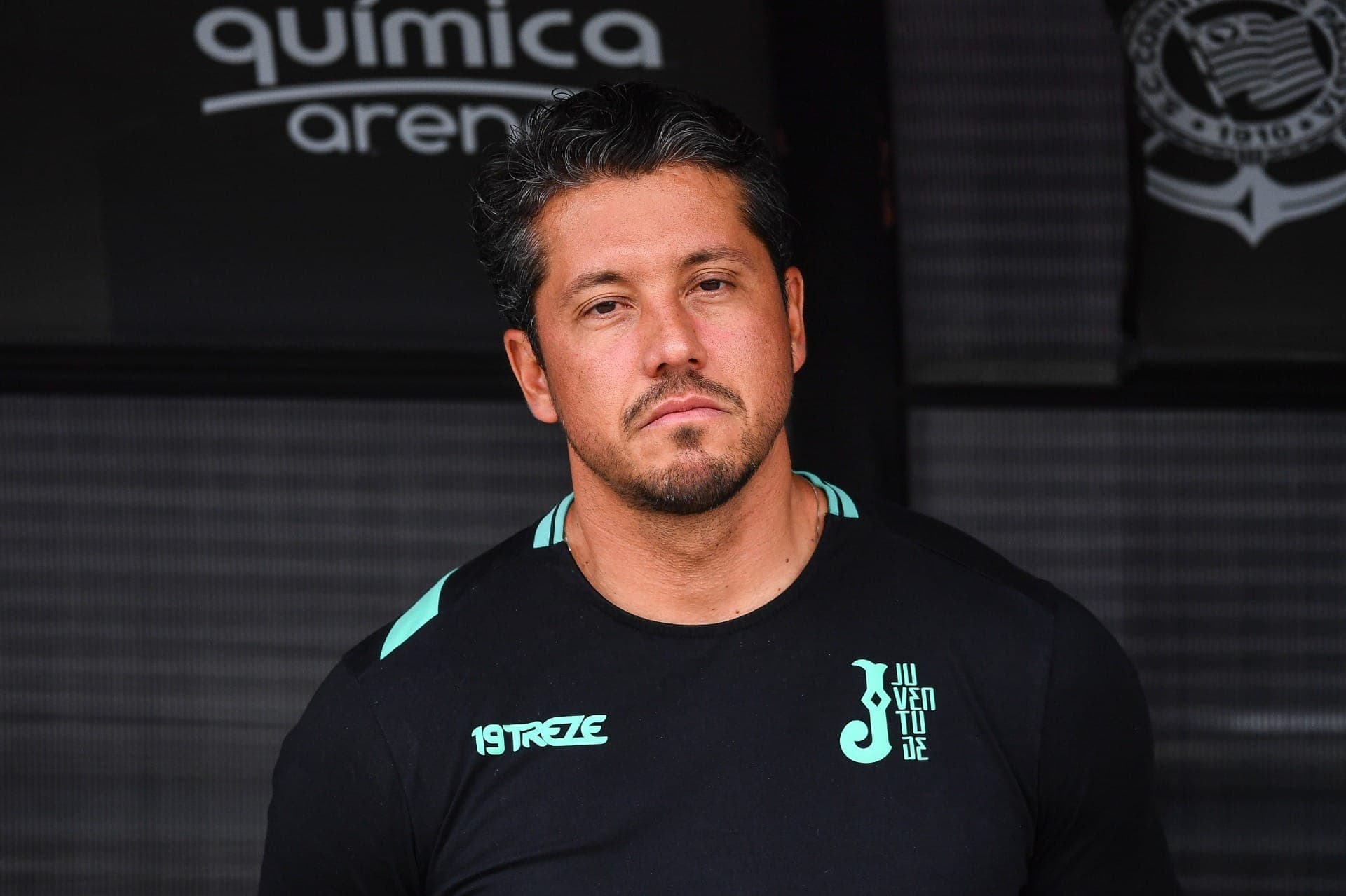 Thiago Carpini, ex-técnico do Juventude, durante contra o Corinthians