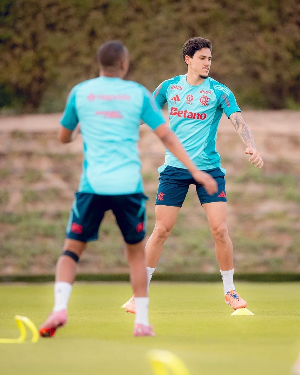 Pedro durante treino do Flamengo na Copa Intercontinental
