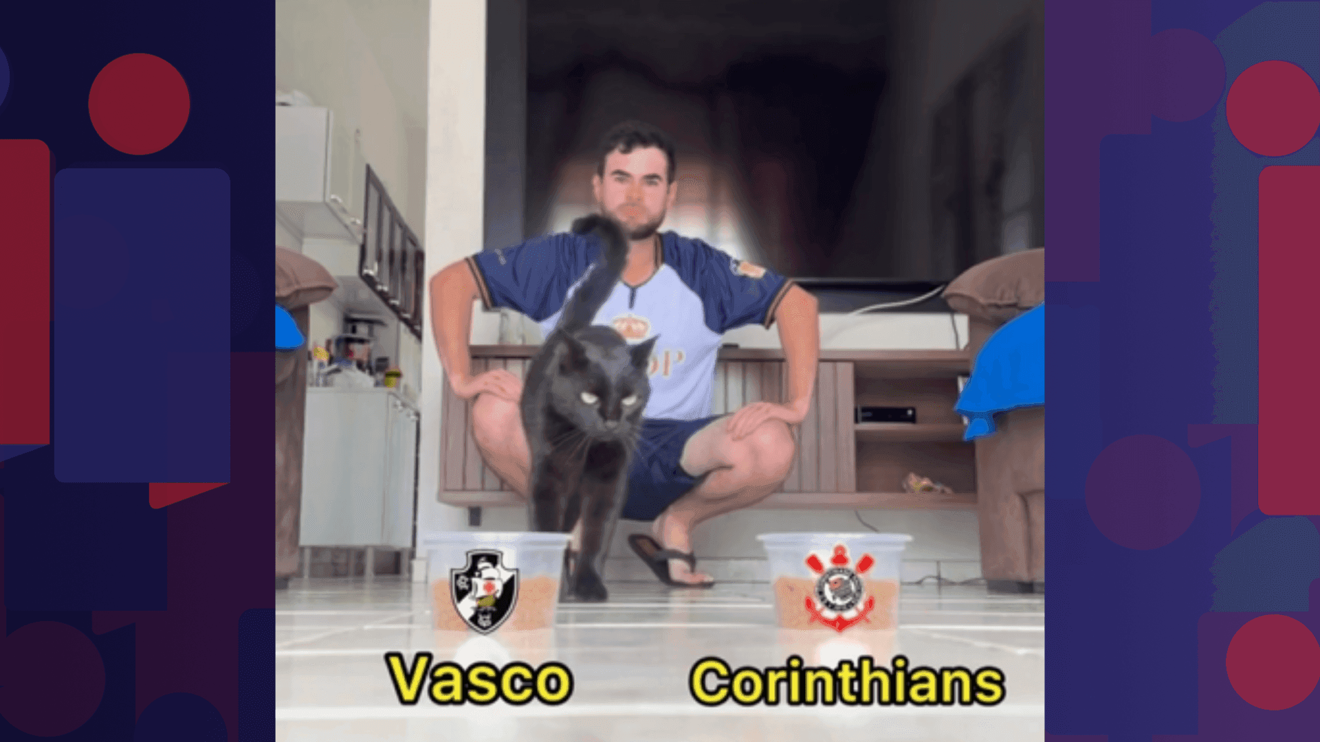 Na véspera da final da Copa do Brasil, entre Vasco e Corinthians, o gato Milu vira o foco do confronto ao tentar prever quem será o campeão