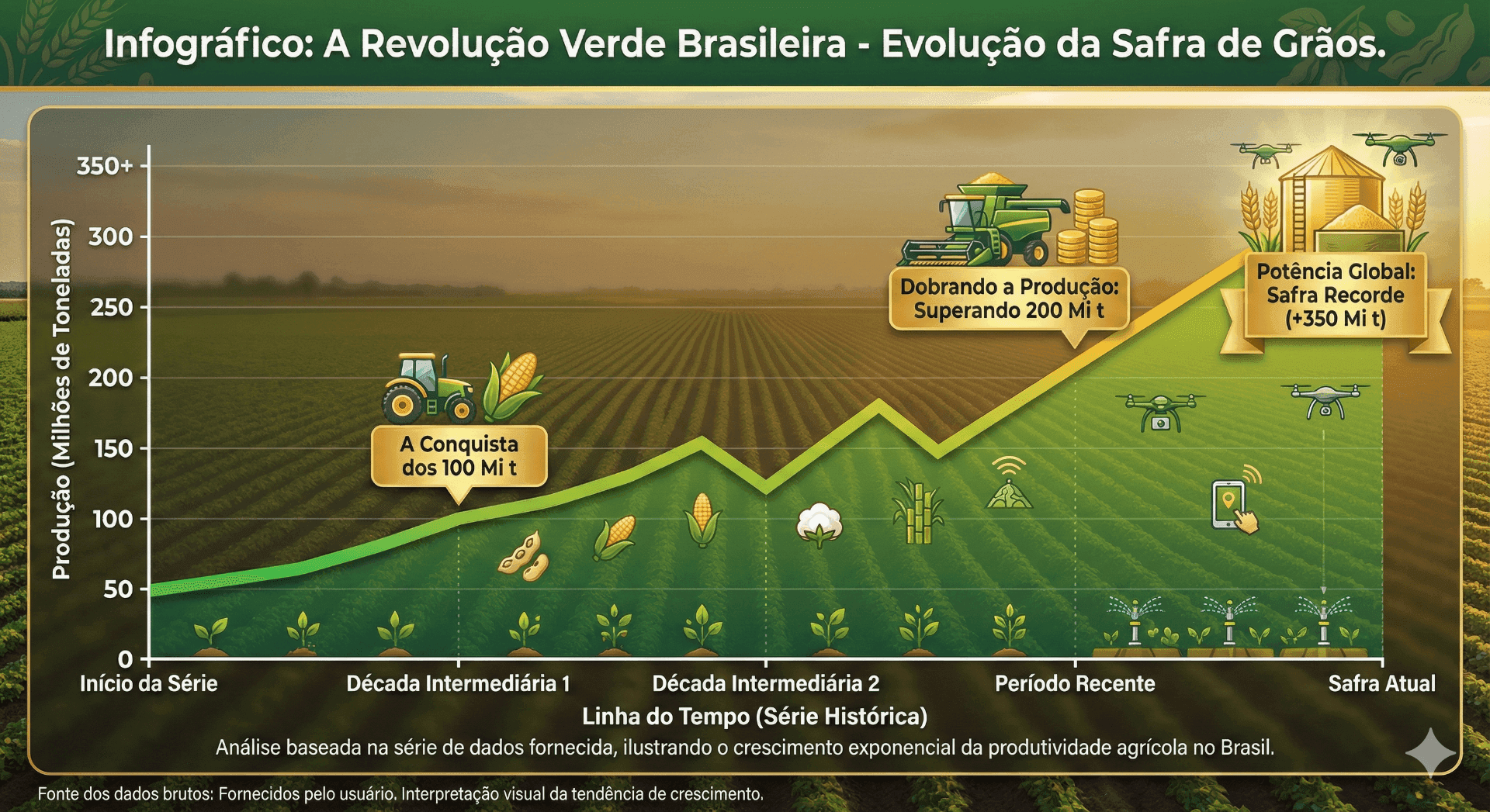 Evolução da safra brasileira de grãos