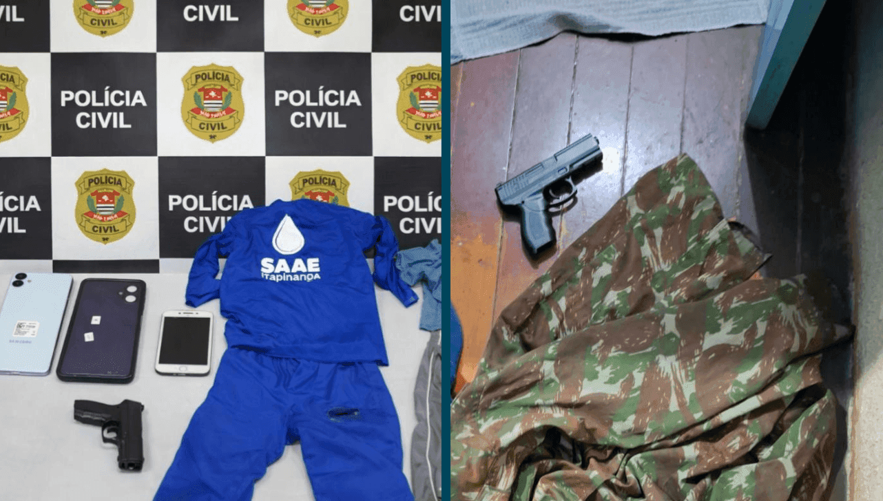 Objetos que foram apreendidos durante a captura do foragido