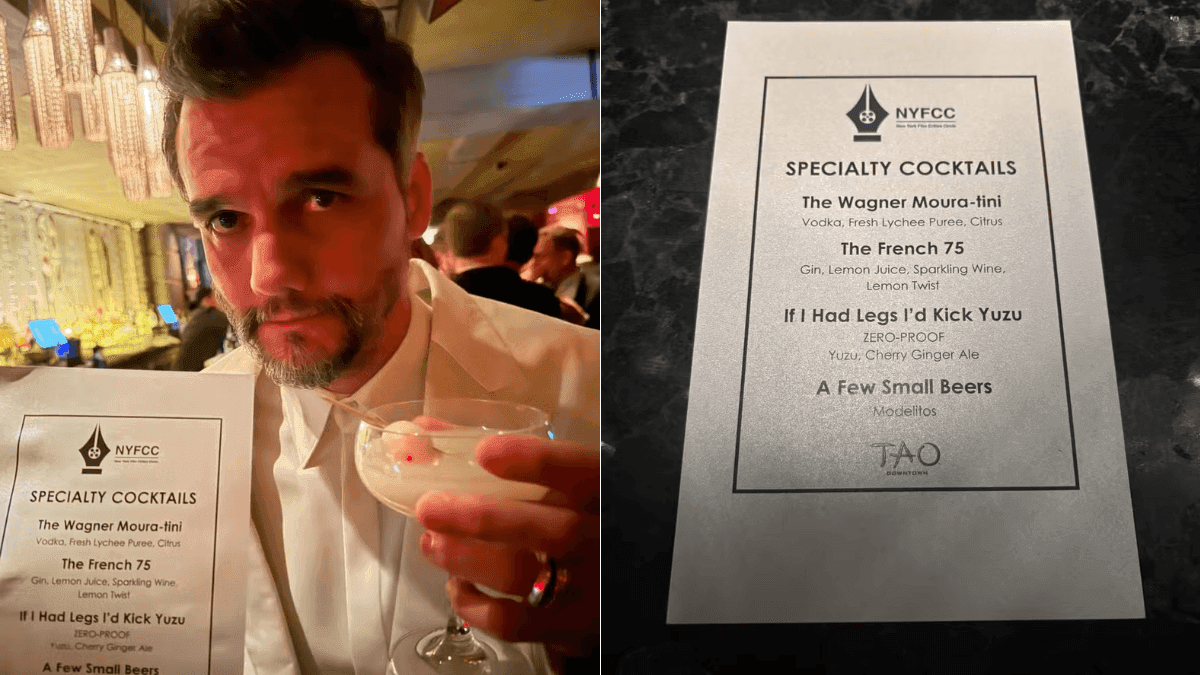 Wagner Moura vira nome de drink em premiação de gala em Nova York
