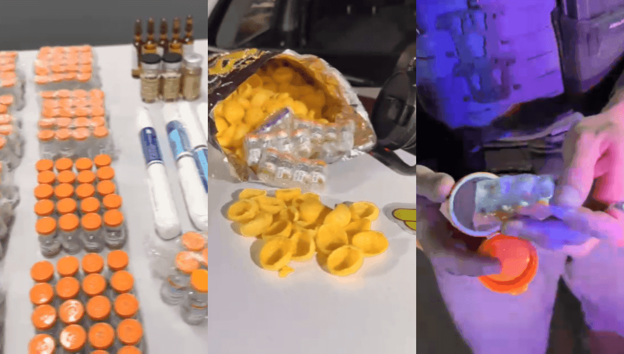 Medicamentos estavam escondidos em garrafas e embalagens de comida