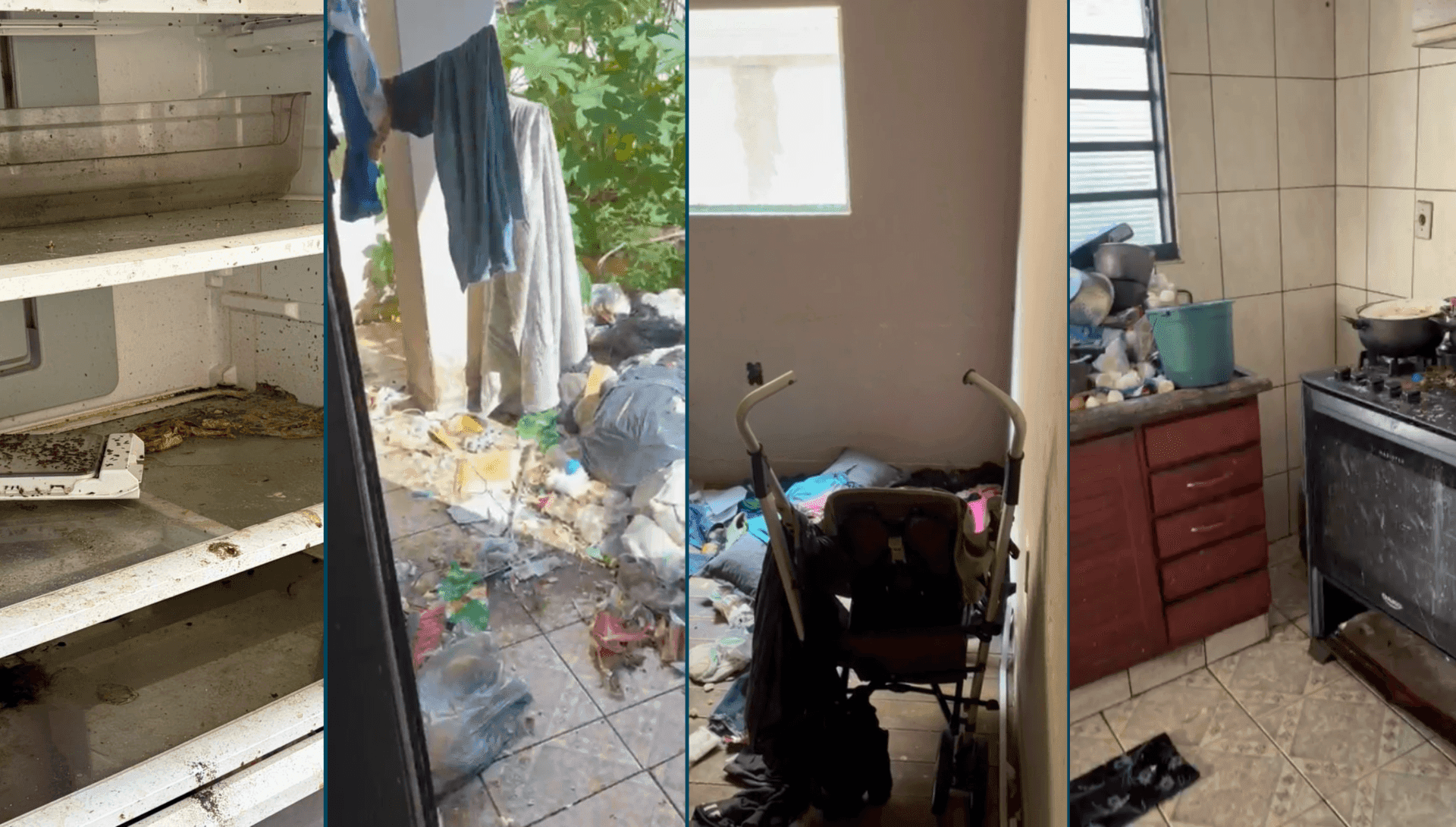 O pai e a mãe das crianças foram presos em flagrante por maus-tratos e abandono de incapaz