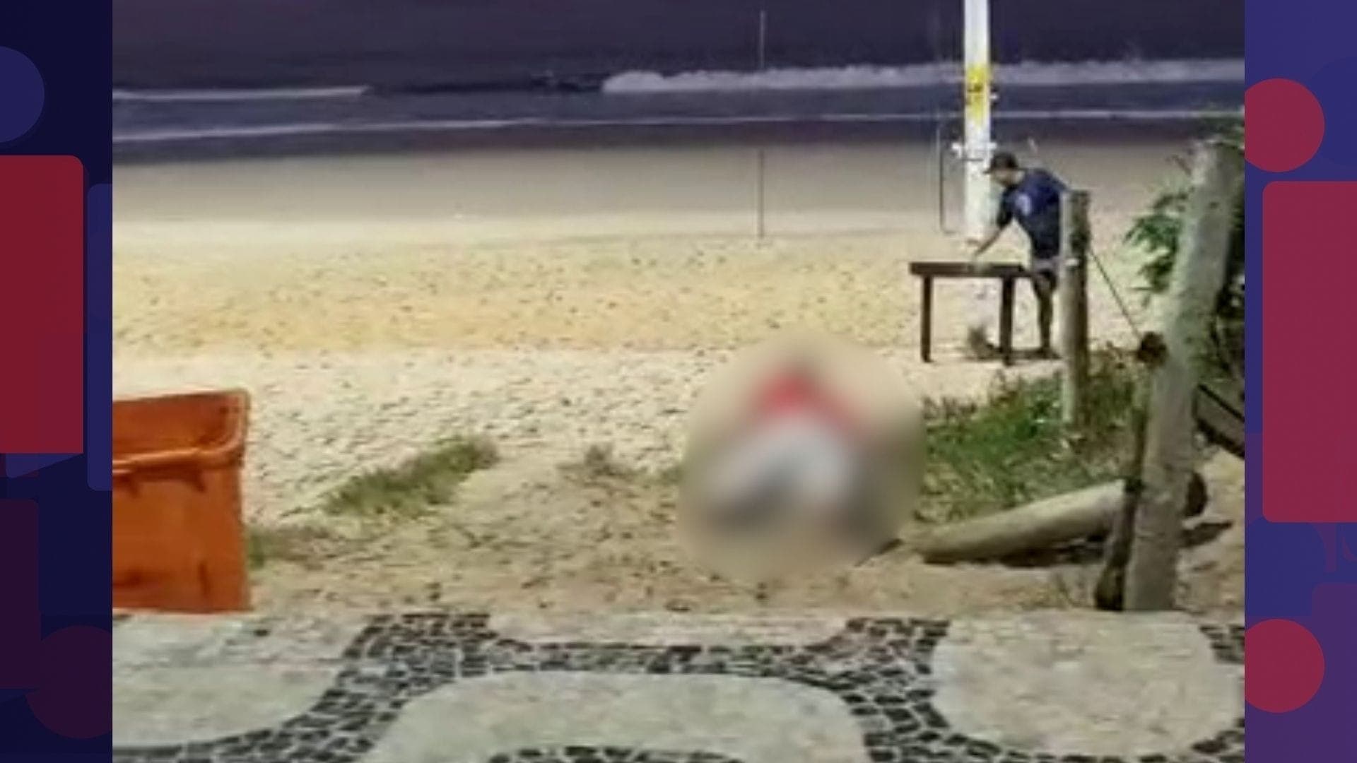 Vídeo mostra vítima de golpe deixado na praia de Ipanema