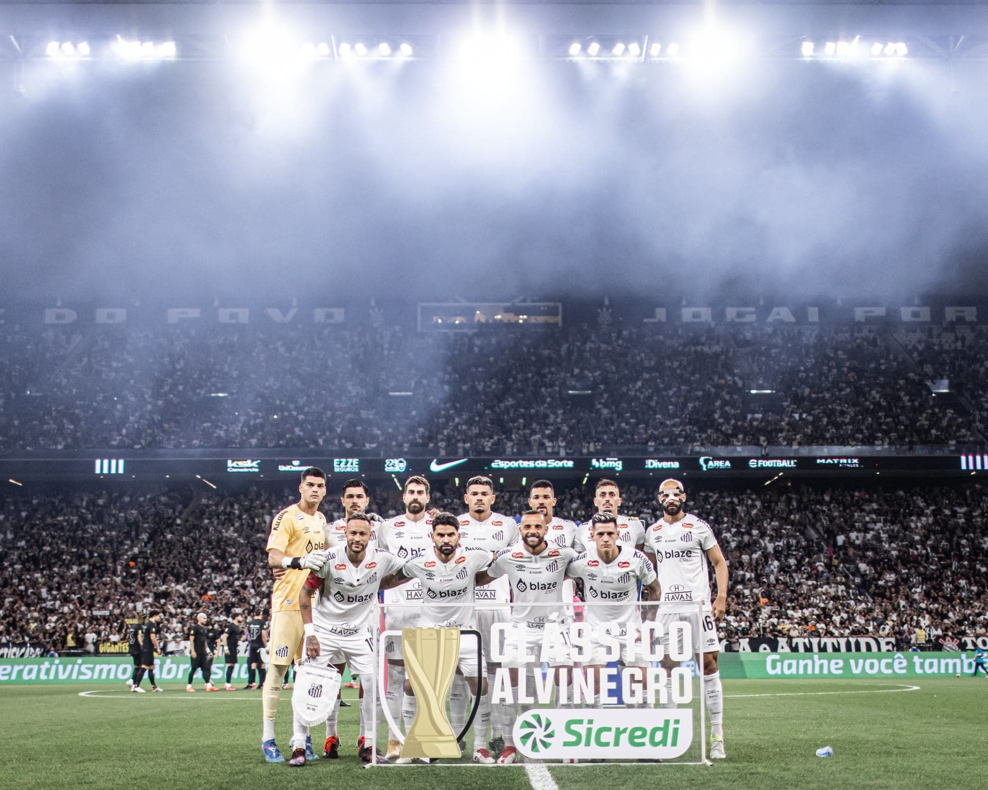 Santos durante jogo realizado na Neo Química Arena, estádio do Corinthians