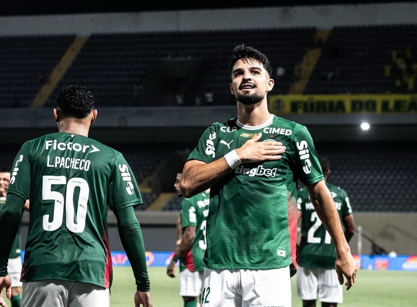 Flaco López comemora gol do Palmeiras contra o Mirassol, pelo Paulistão