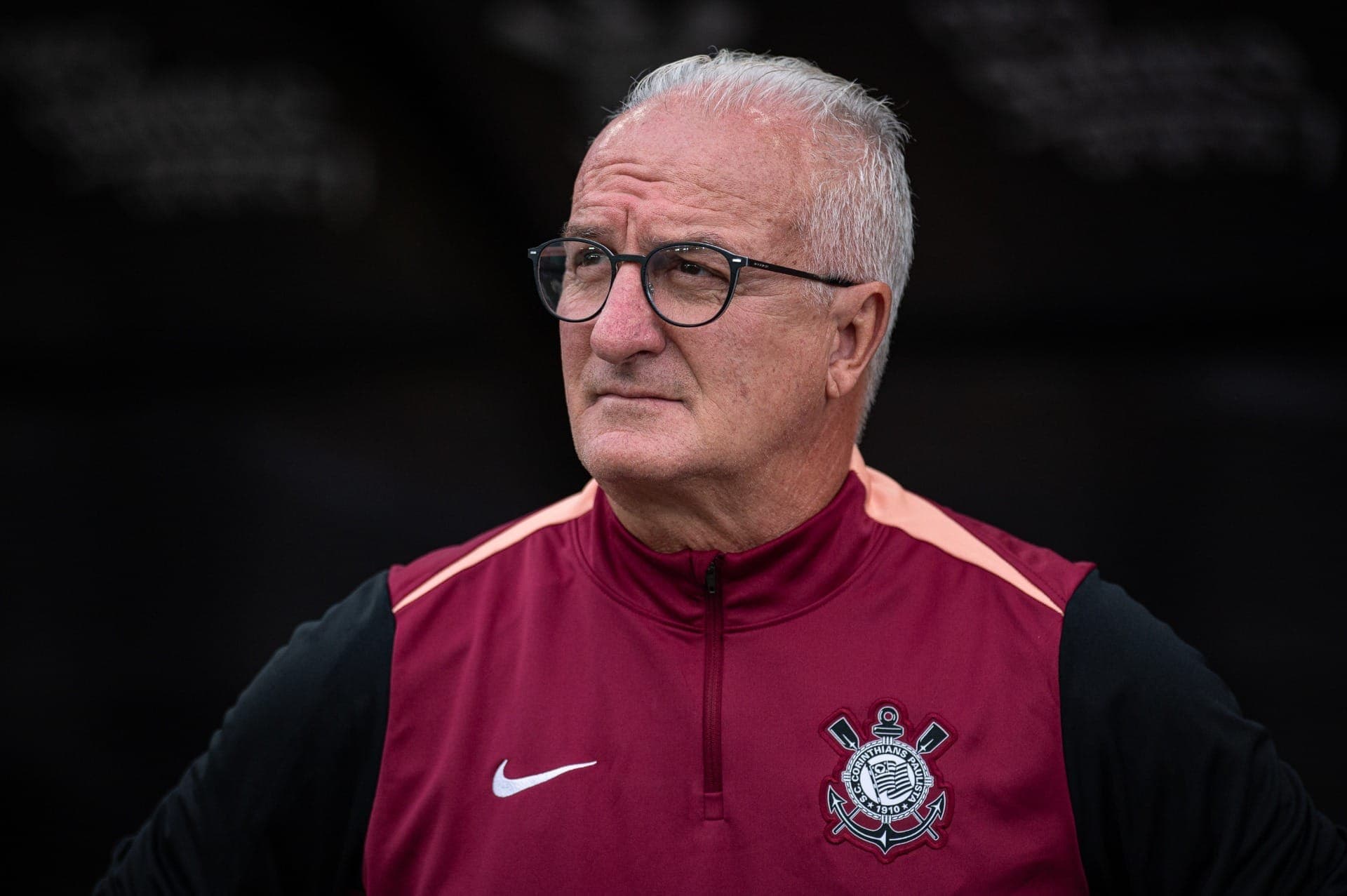 Técnico Dorival Júnior, do Corinthians, na partida contra o São Paulo