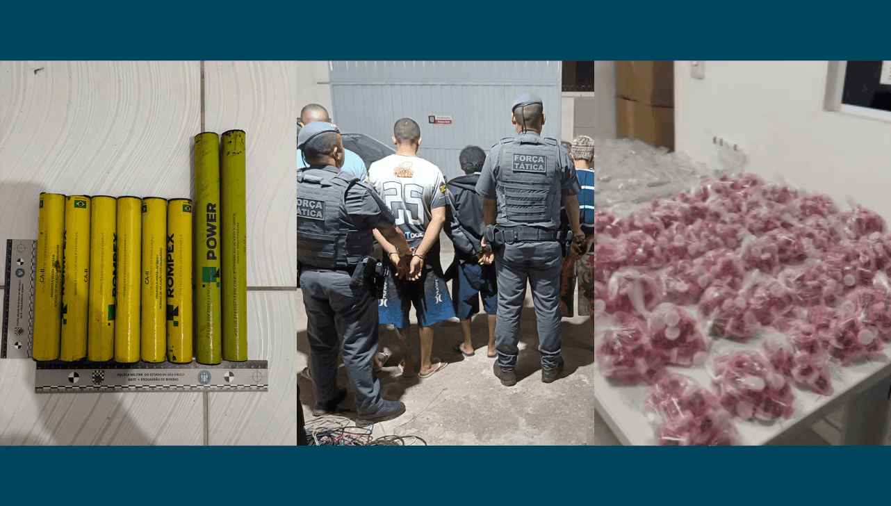 Explosivos foram recolhidos após apreensão das drogas