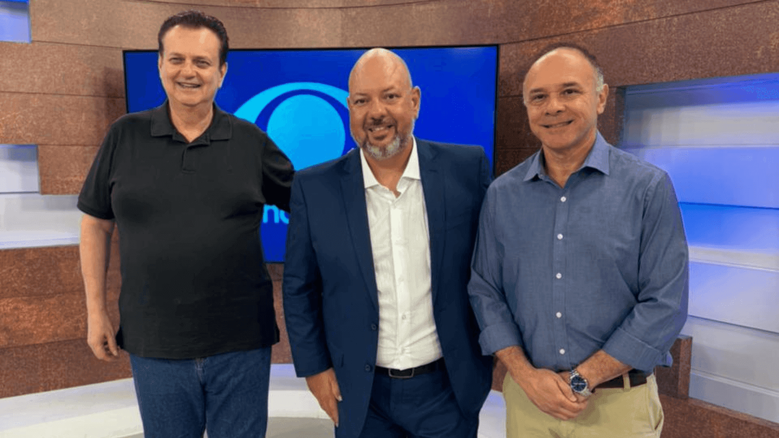 Kassab e o prefeito de Rio Preto foram recebidos pelo diretor-geral da Band Paulista, Rodrigo Salomon