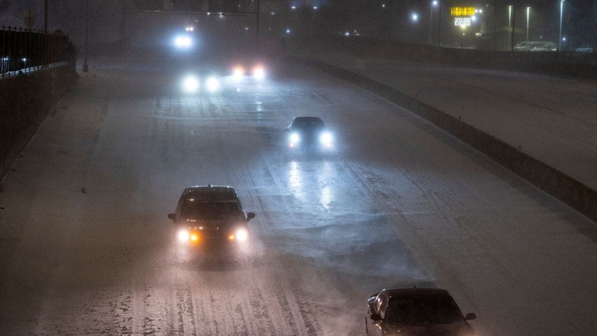 Tempestade de inverno em Oklahoma, nos Estados Unidos