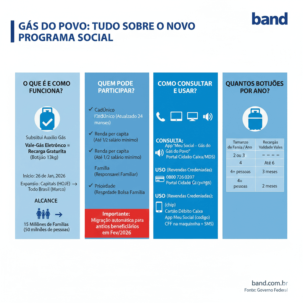 Gás do Povo substitui o Auxílio Gás