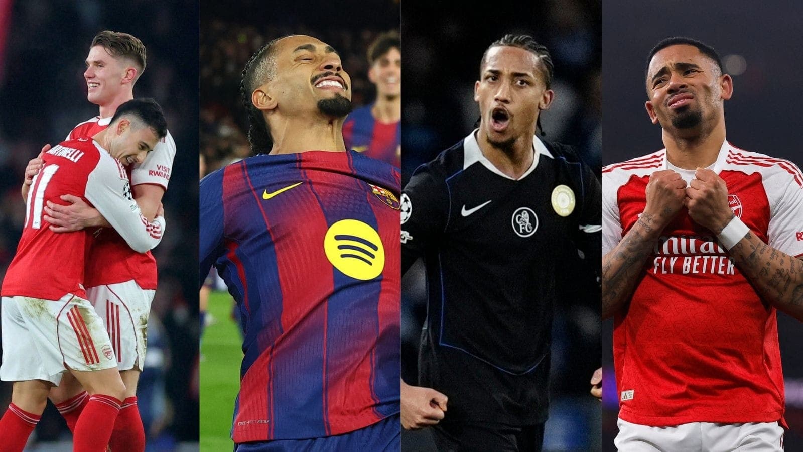 Martinelli, Raphinha, João Pedro e Gabriel Jesus