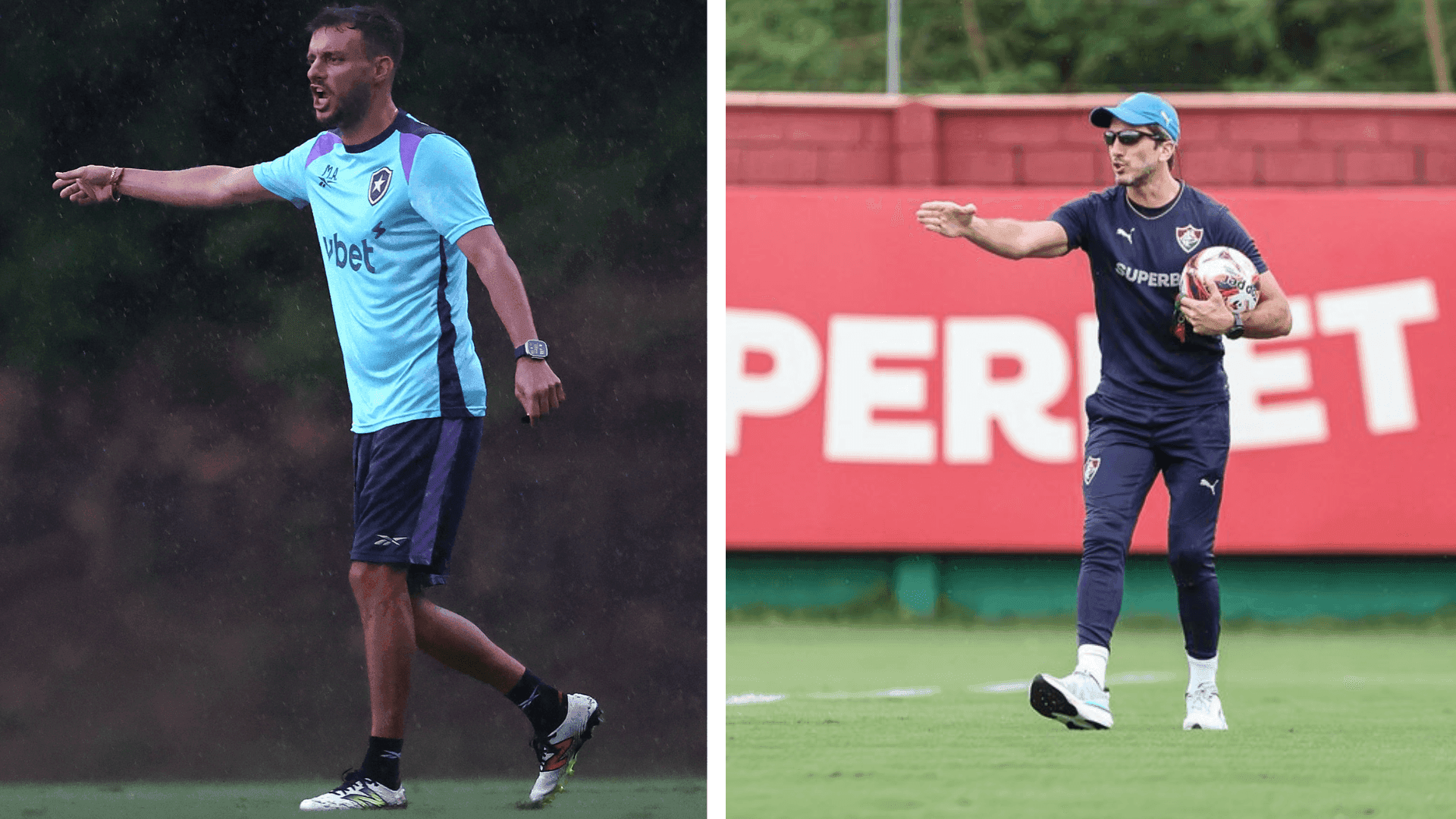 Martín Anselmi, do Botafogo, e Luis Zubeldía, do São Paulo, duelam no Carioca