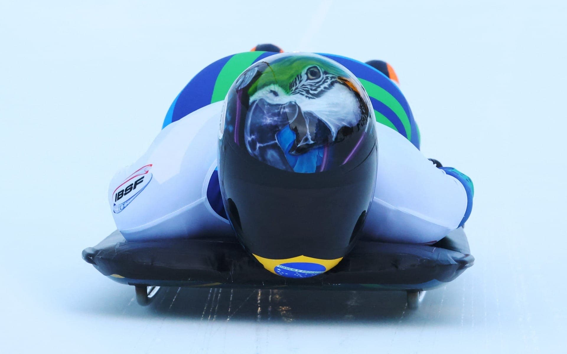 Nicole Silveira durante a bateria feminina de skeleton no Campeonato Mundial IBSF, na Suíça