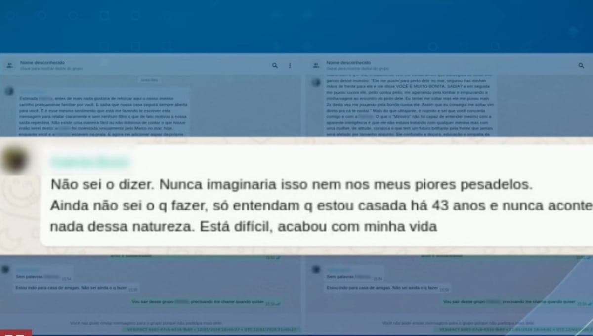 Mensagens mostram reação de mulher de ministro com denúncia de assédio