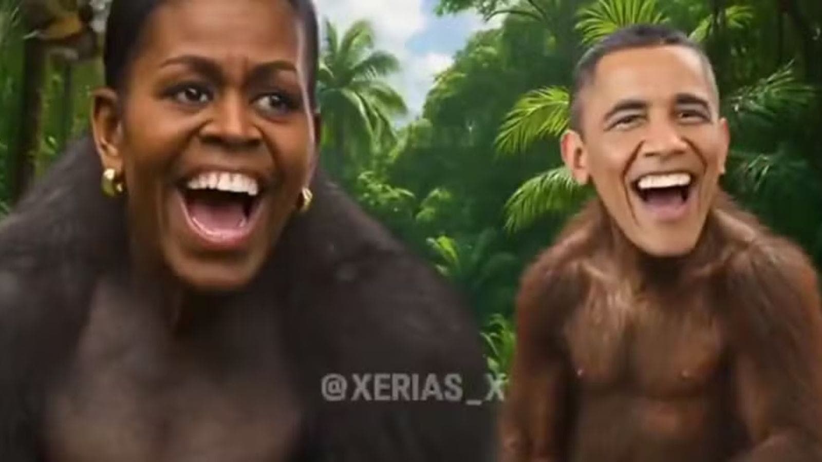 Obamas foram representados como macacos por Trump