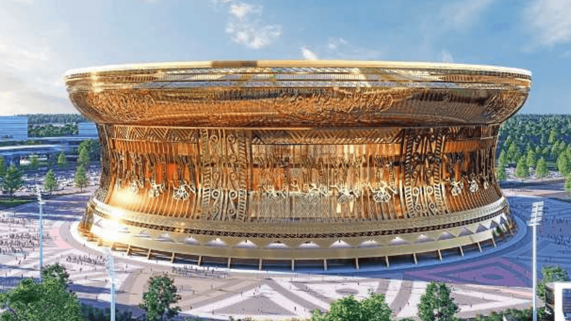 Imagens do projeto do Estádio Trong Dong