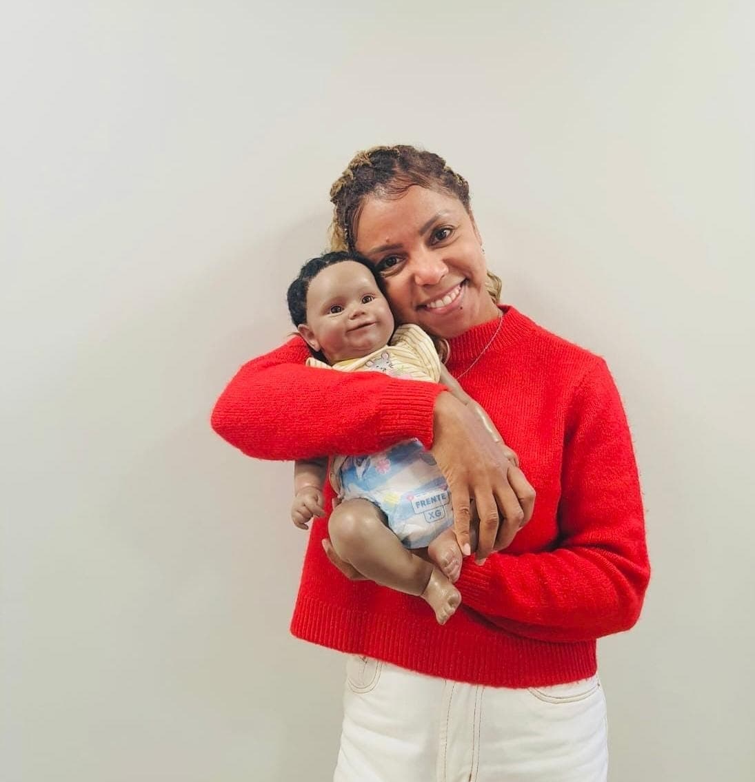 Adriana Silva em atuação como paciente simulado