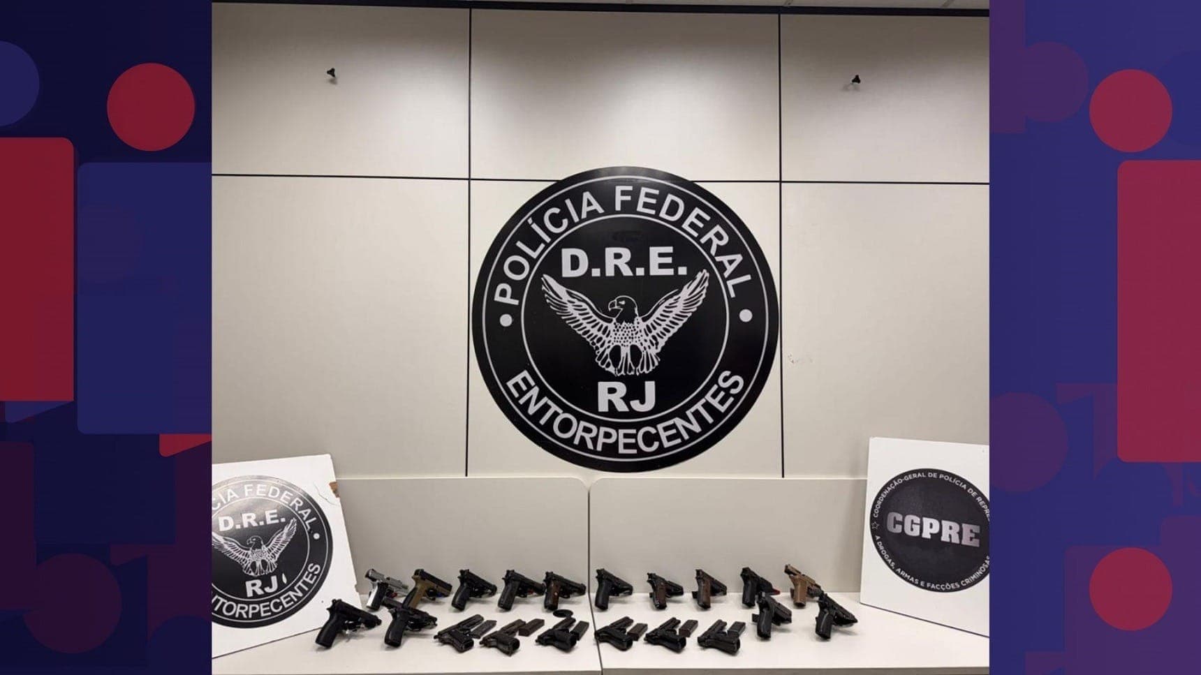 Um casal foi preso em flagrante pela Polícia Federal transportando 20 pistolas em um ônibus interestadual