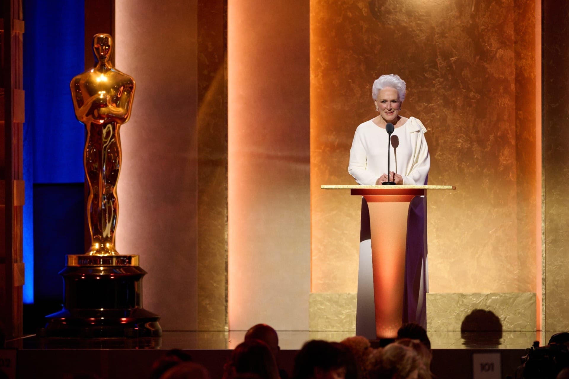 Glenn Close na 14ª edição do Governors Awards em Los Angeles em 2024