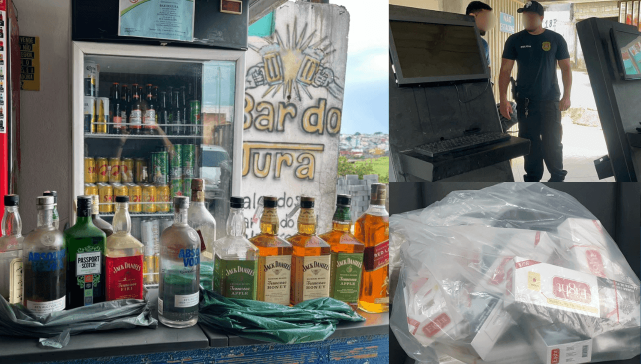 As máquinas, bebidas e cigarros encontrados foram apreendidos