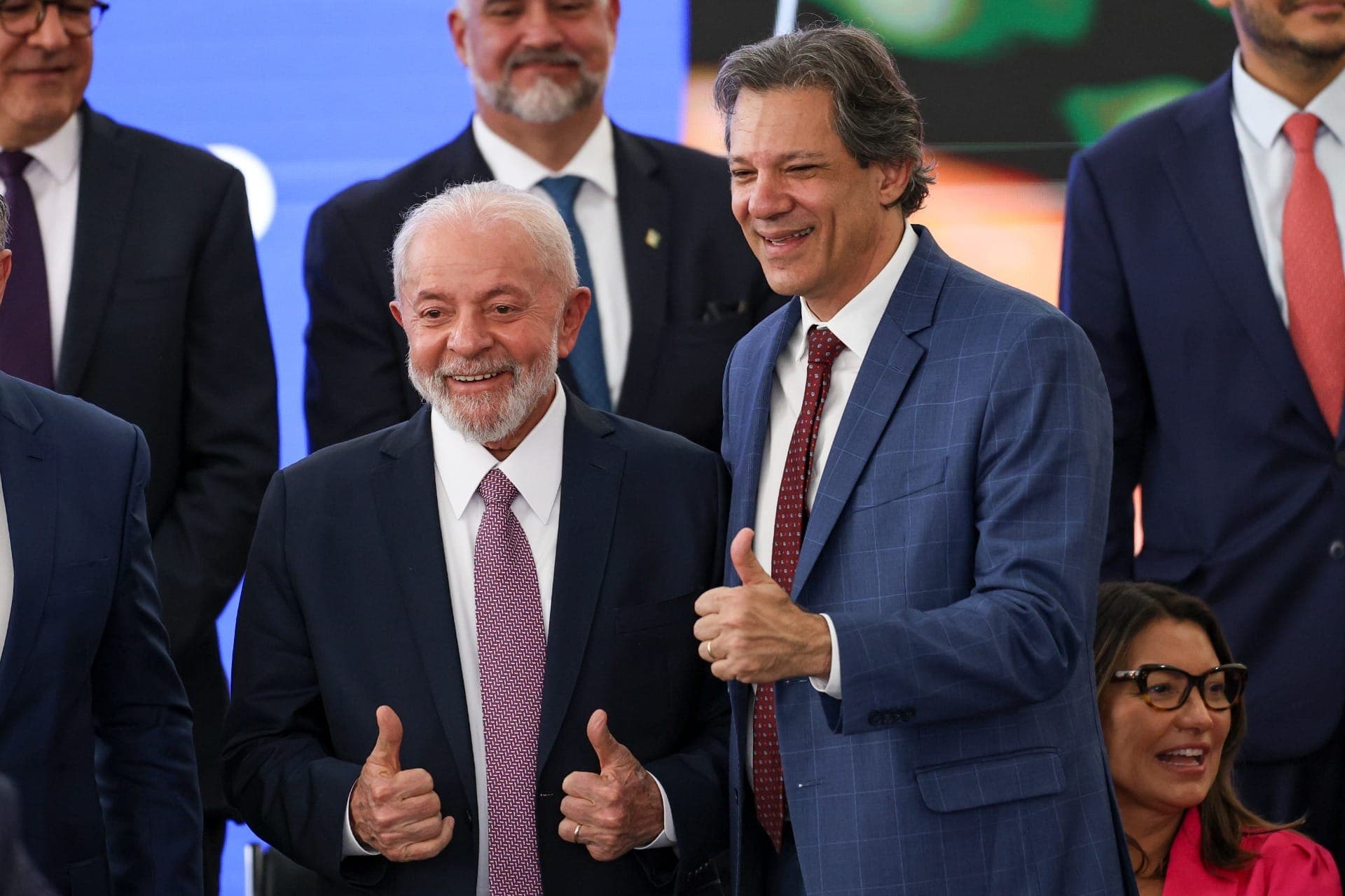 Luiz Inácio Lula da Silva e o ministro da Fazenda, Fernando Haddad