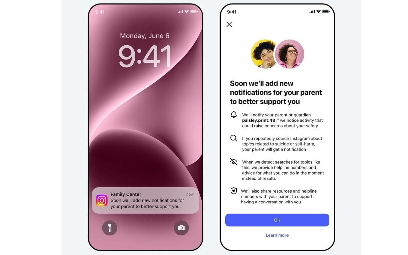 Pais serão avisados no Instagram se adolescentes pesquisarem conteúdos ligados a suicídio e automutilação