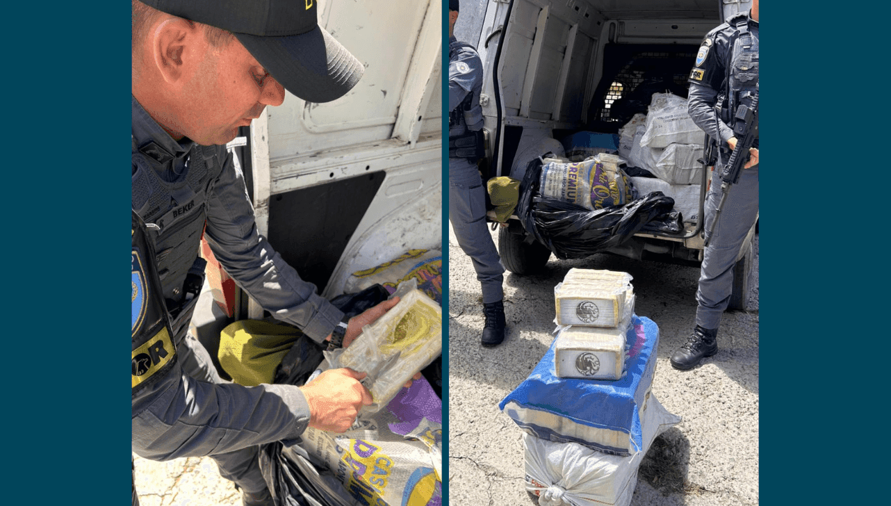 Droga estava em 400 blocos compactados no compartimento de carga de um dos veículos