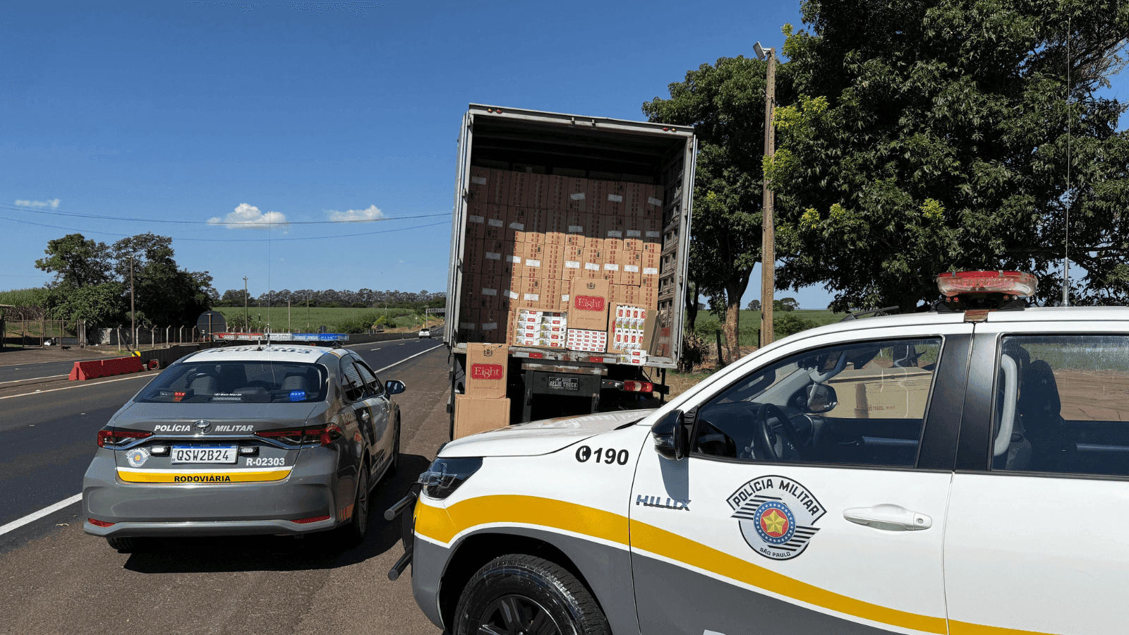 A carga de cigarros foi contrabandeada do Paraguai