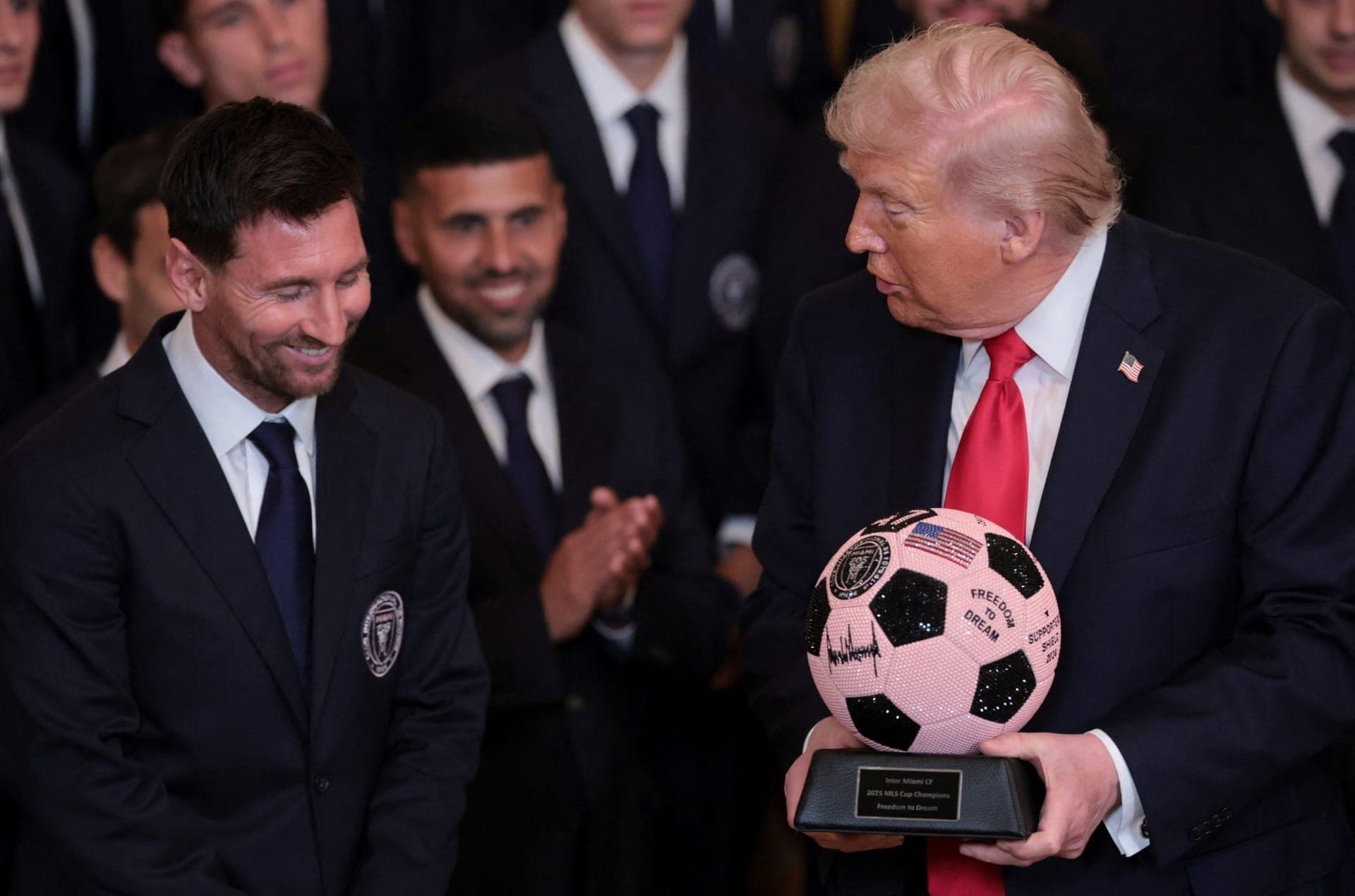 Trump com Messi em evento na Casa Branca com o Inter Miami