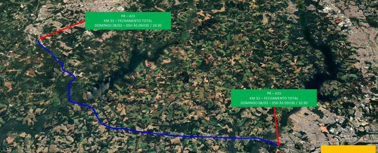 Ironman bloqueia trecho da PR-423 entre Araucária e Campo Largo