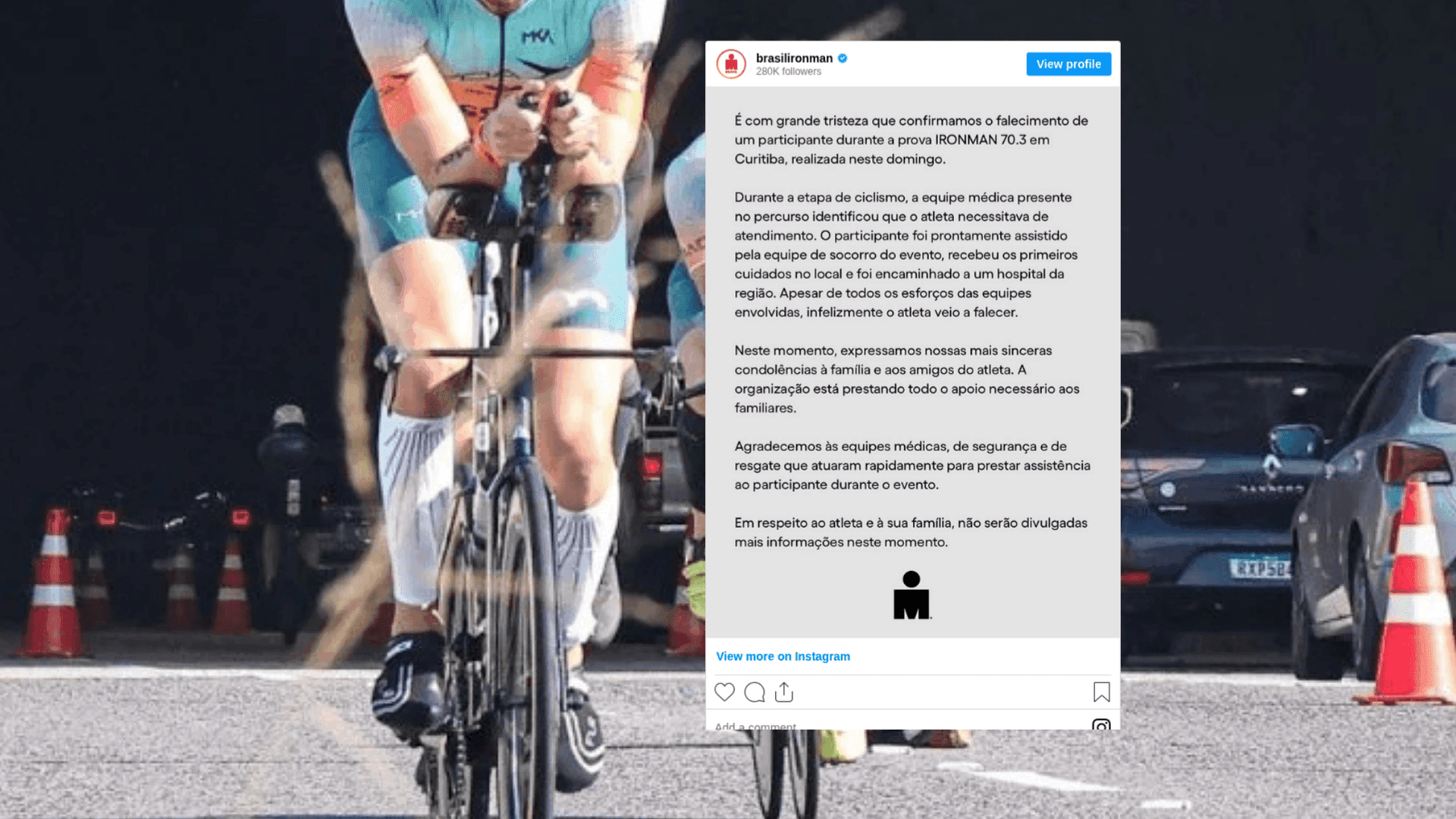 Imagens de arquivo de uma prova simular. O nome do atleta ainda não foi divulgado