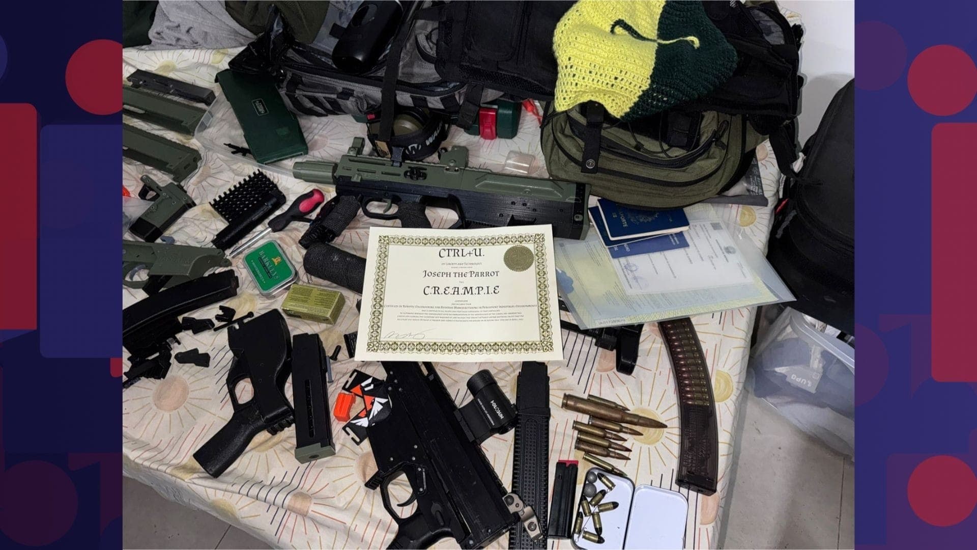 Lucas Alexandre Flaneto de Queiroz, o “Zé Carioca”, é investigado por liderar esquema de fabricação e venda de armas 3D