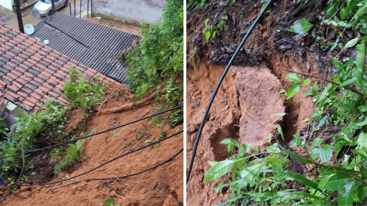 Deslizamento atinge casa e deixa cinco desalojados após chuvas em Ubatuba