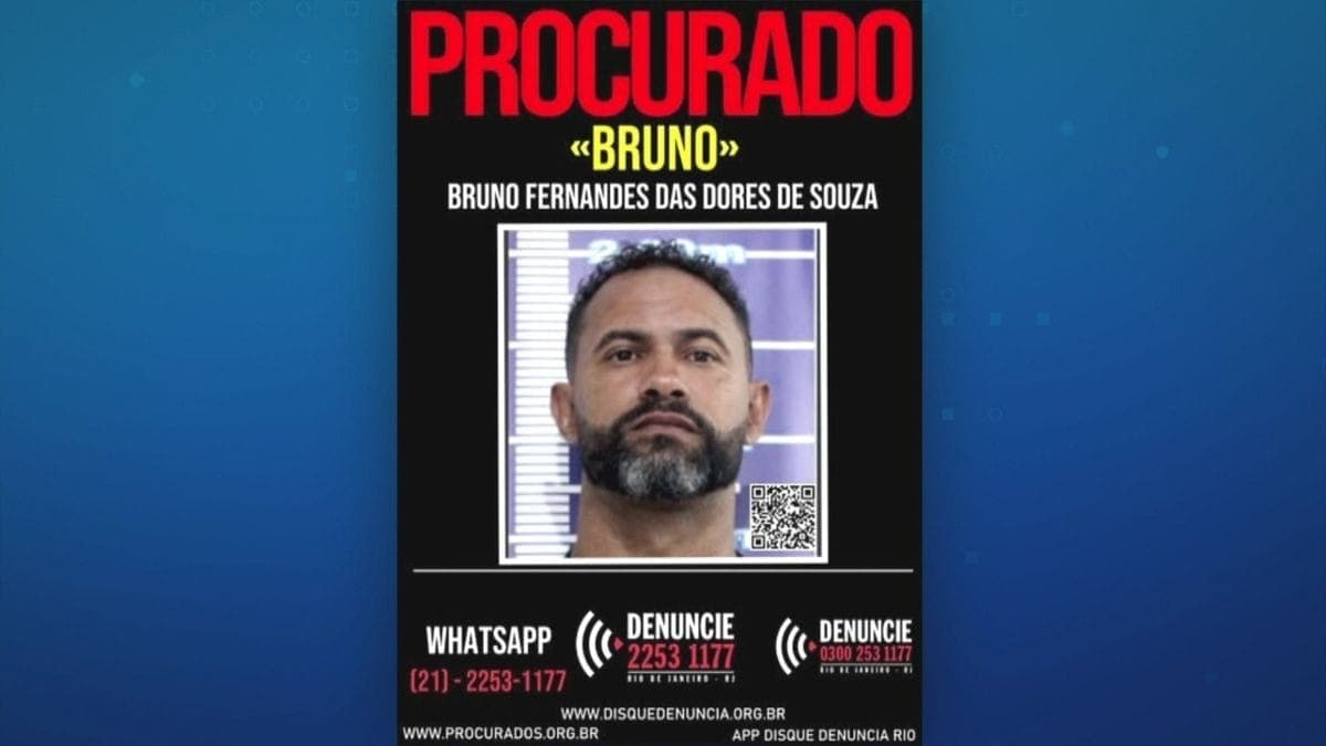 Goleiro Bruno tem cartaz de procurado divulgado pela polícia