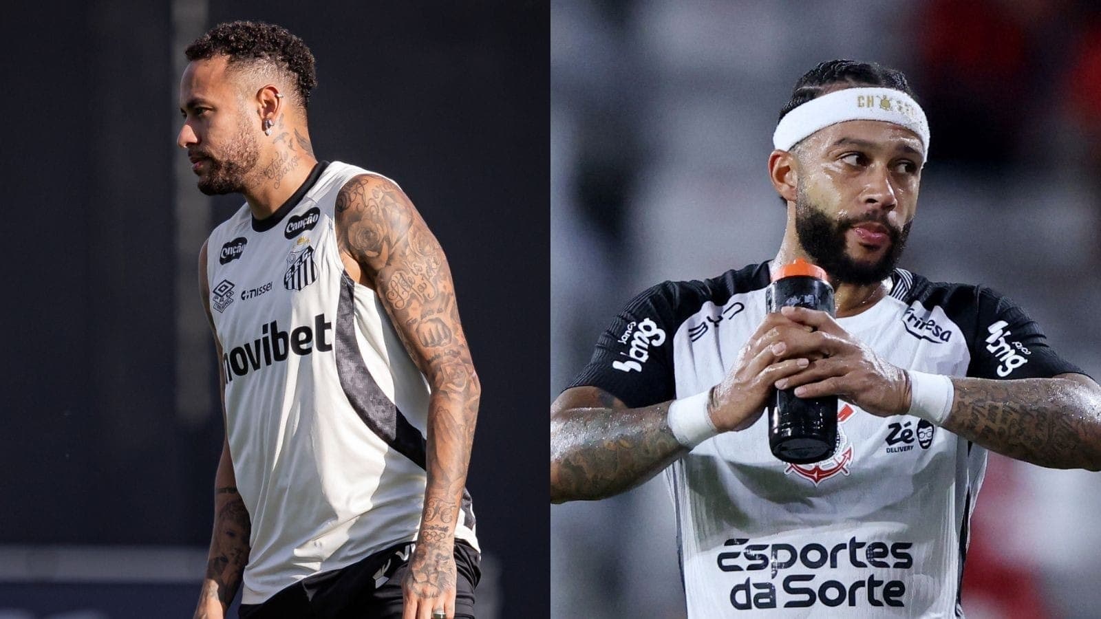 Neymar e Memphis estarão no clássico entre Santos x Corinthians