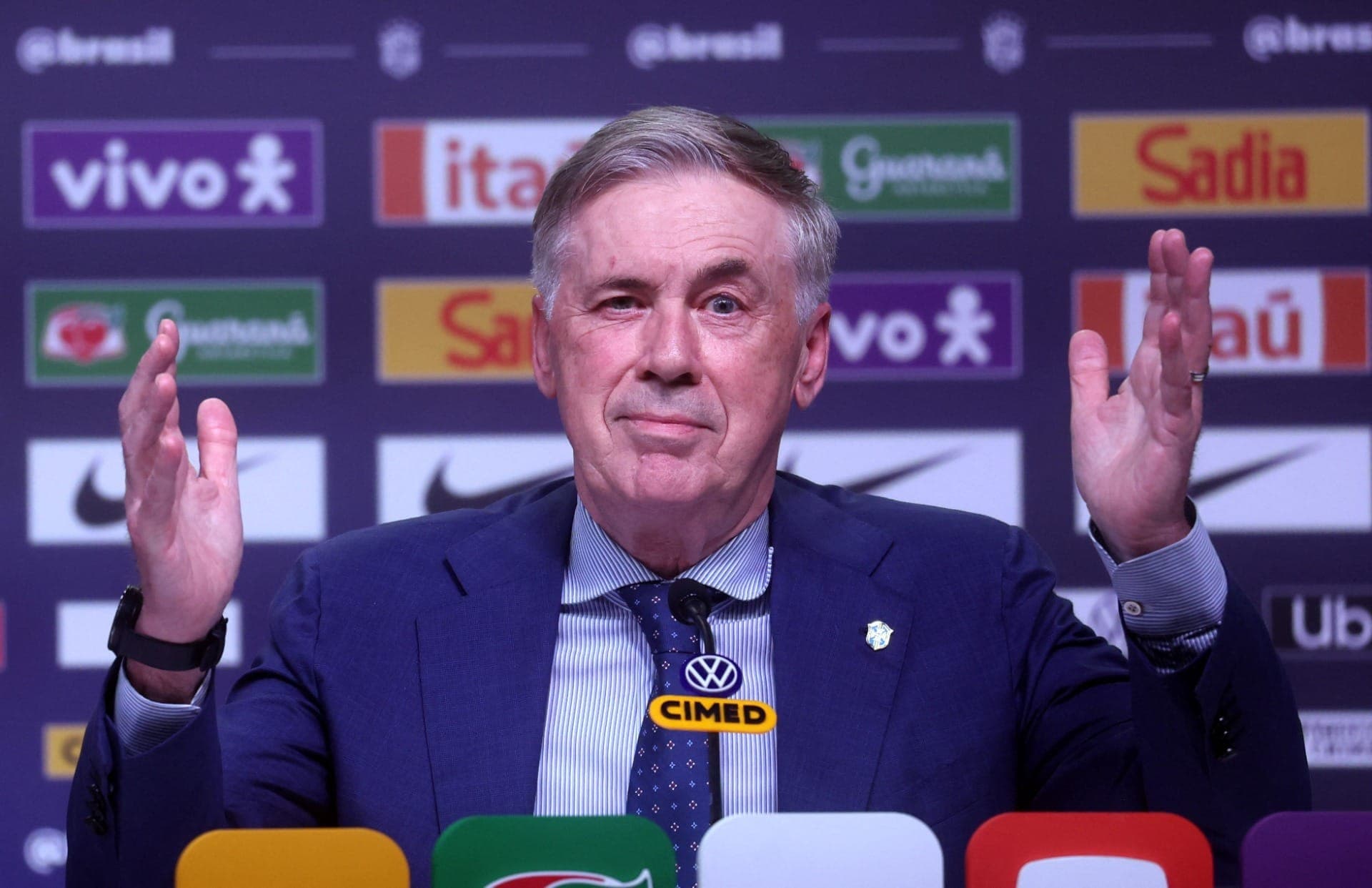 Carlo Ancelotti convoca Seleção para os jogos contra França e Croácia