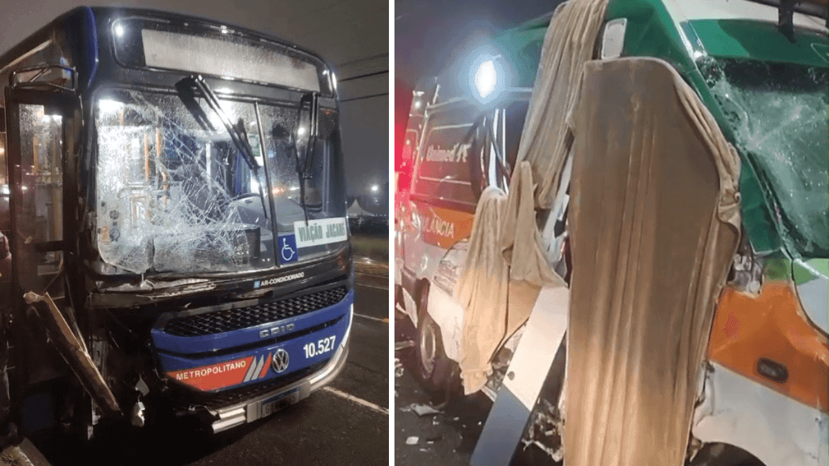 Colisão: ambulância e ônibus se envolvem em acidente em Jacareí