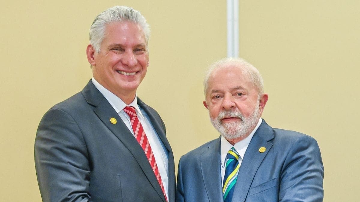 Lula com o presidente cubano Miguel Díaz-Canel, em janeiro de 2023
