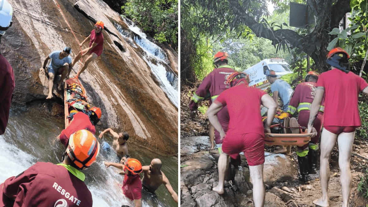 Queda em cachoeira deixa dois turistas feridos em Ubatuba
