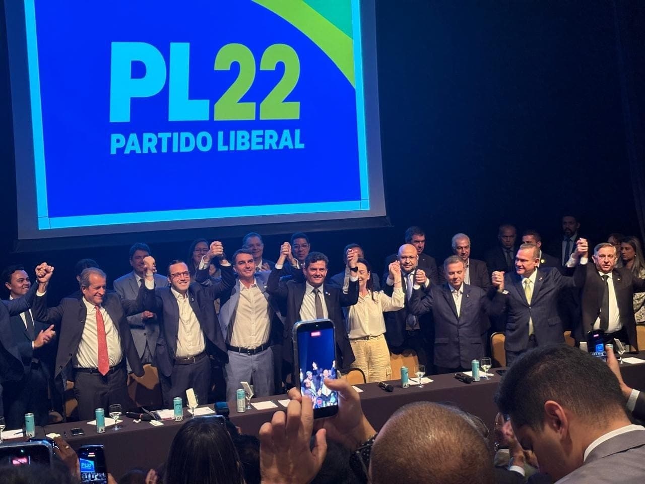 Ato foi em Brasília e contou com a presença do pré-candidato do PL à presidência Flávio Bolsonaro