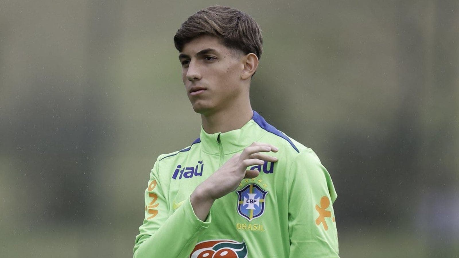 Léo Nannetti durante treinos da Seleção Brasileira