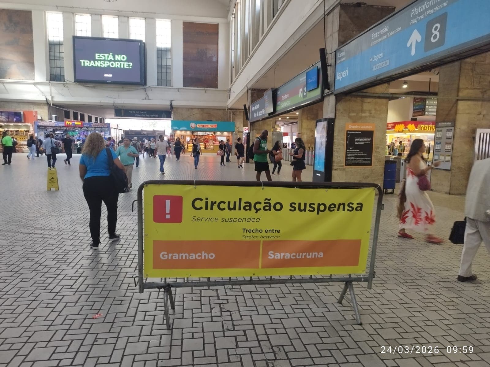 Supervia suspende trecho entre Gramacho e Saracuruna